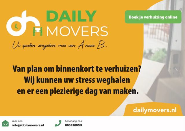 We zijn live! Welkom op onze pagina. Voor al uw grote en kleine verhuizingen bent u bij Daily Movers op het juiste adres. Deel dit bericht met je vrienden en familie!
•
•
•
•
•
#dailymovers #verhuizing #movingservice #moving #movers